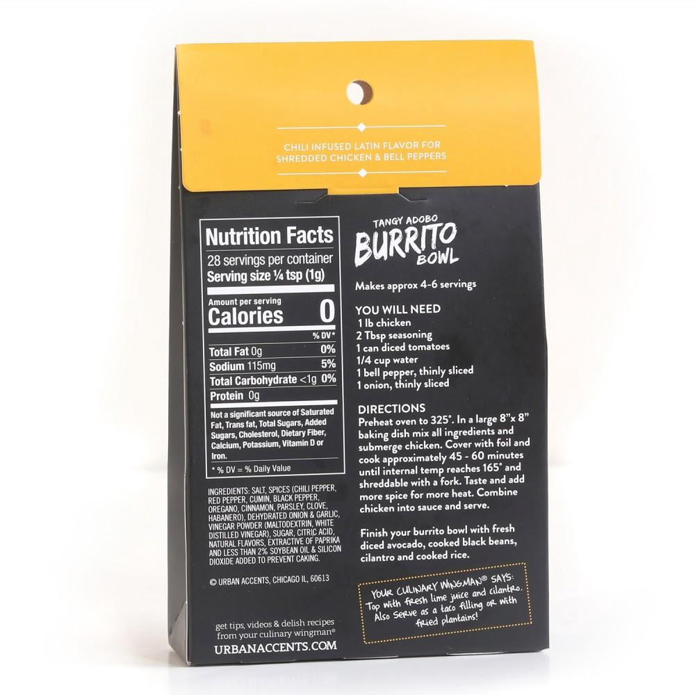Urban Accents Tangy Adobo Burrito Bowl Main Dish Seasoning Mix 1 oz