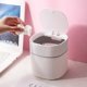 thumbnail image 3 of Mini wastepaper basket desktop wastepaper basket with lid small knob, white, 3 of 5