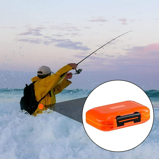 2 Pieces Mini Fishing Vest Box Waterproof Fishing Tackle Box Mini Utility Fishing  Lures Box Small Organizer Box Containers for Trout, Jewelry, Bead (Orange)  