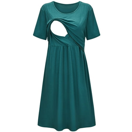 

Fragarn plus size maternity clothes Summer Multifunctional Breastfeeding Short-sleeved Dress For Pregnant Women