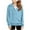 Light Blue, variant on Nskgu Girls Half Ziper Collar Cropped Hoodies Long Sleeve Zip Up Lightweight Pullover Sweatshirts Preppy Clothes for Girls
