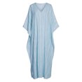 thumbnail image 3 of Squevariel Summer Dresses for Women Casual Long Sleeve Striped Maxi Dress V-Neck Loose Flowy Dresses, 3 of 3