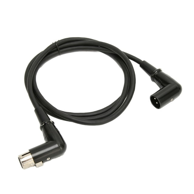Cable XLR macho a hembra, conductor OFC de 3 pines, cable de micrófono XLR macho en ángulo recto a hembra en ángulo recto