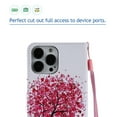 thumbnail image 4 of Allytech Colorful Painting PU Leather Case for iPhone 14 Pro 6.1" 2022, Flip Folio Kickstand Card Slots Removable Hand Strap Case for iPhone 14 Pro 5G, Red Tree, 4 of 6