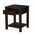 thumbnail image 4 of JERFIT 20 Inch End Table with Drawer, Dark Brown Bedside Table with Bottom Shelf, Handleless Nightstand for Living Room, Bedroom, 4 of 6