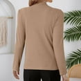 thumbnail image 4 of EDFBUYKRS Women's Plus Size Tie Front Blouse with Long Sleeves, Sizes S, 4 of 5