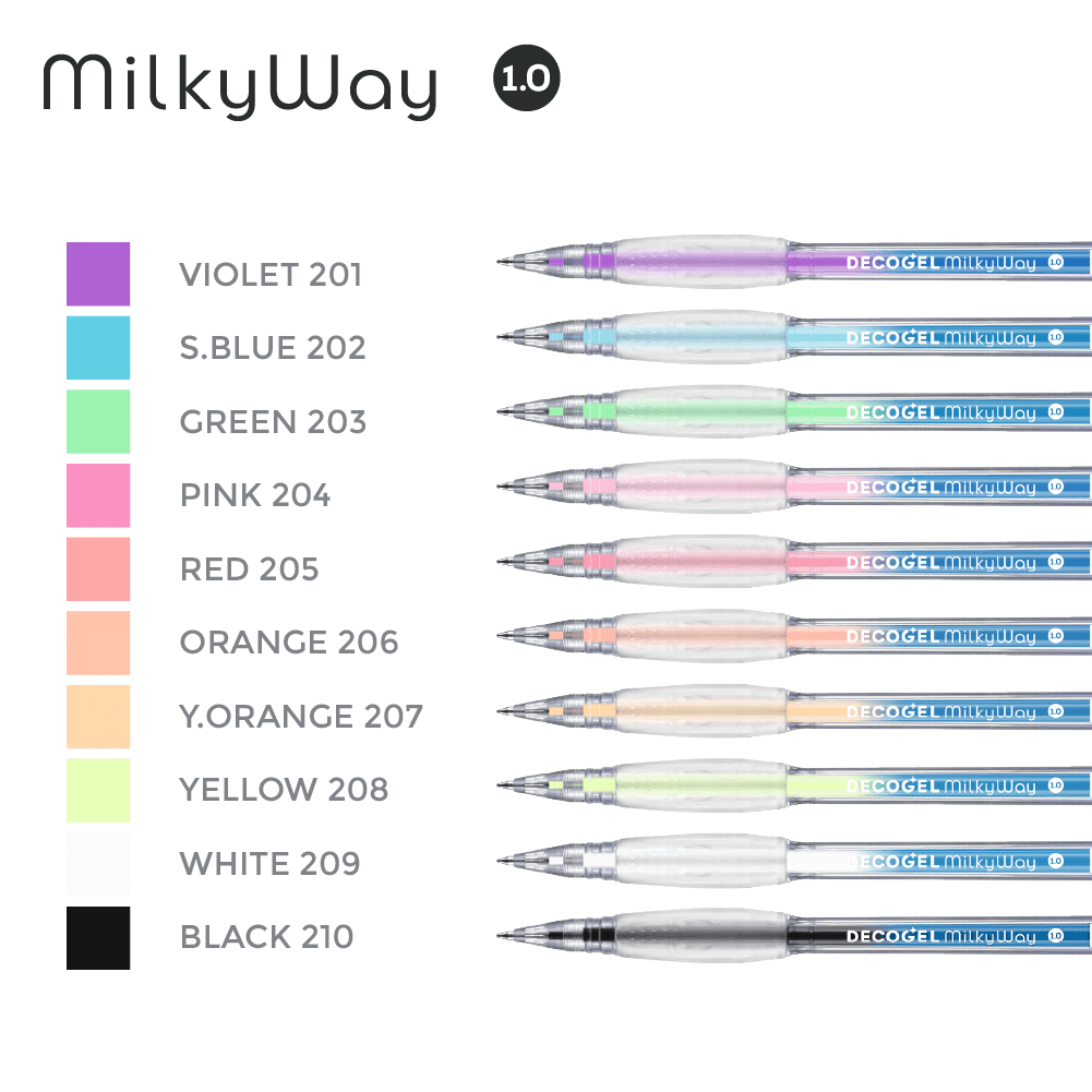 Karin DecoGel MilkyWay Pens - Assorted Colors, Set of 10