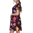 thumbnail image 4 of Lsque Pikmin Print Women's Casual Dress T-Shirt Summer Short Sleeve Scoop Neck Swing Dresses, 4 of 7