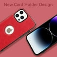 thumbnail image 2 of for iPhone 14 Pro Max Case PU Leather Vegan Slim Logo View Luxury Elegant Classic Screen Protector Protective Phone Case (2022) 6.7" - Red, 2 of 12