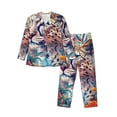 thumbnail image 1 of Balery Vibrant Leopard In Flowers Pijama para Hombre de Dos Piezas con Manga Larga, Conjunto de Dormir y Descanso Suave con Bolsillos-XX-Large, 1 of 7