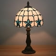 thumbnail image 5 of FSLiving Tiffany Style Table Lamp Mosaic Stained Nightlight Handmade Glass Lamp Shade Antique Vintage Desk Lamp Bedside Lamp TD0307-Y02, 5 of 7