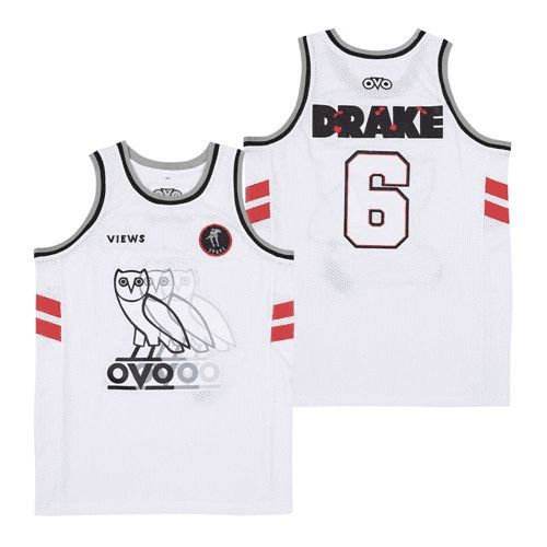 Mens #6 DRAKE OVO SO FAR GONE BASKETBALL JERSEY White 90 Hip Hop Rap Outdoor Sports T-Shirt for Men S-XXL