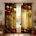 thumbnail image 7 of Mas Holiday Printed Curtains Holiday Season Printed Holidays Party Deco 2pcs 2D Flat Printeds Gold Xmas Print Curtains With Snowflakes(Peach Skin Velvet 39.5*87 In), 7 of 7