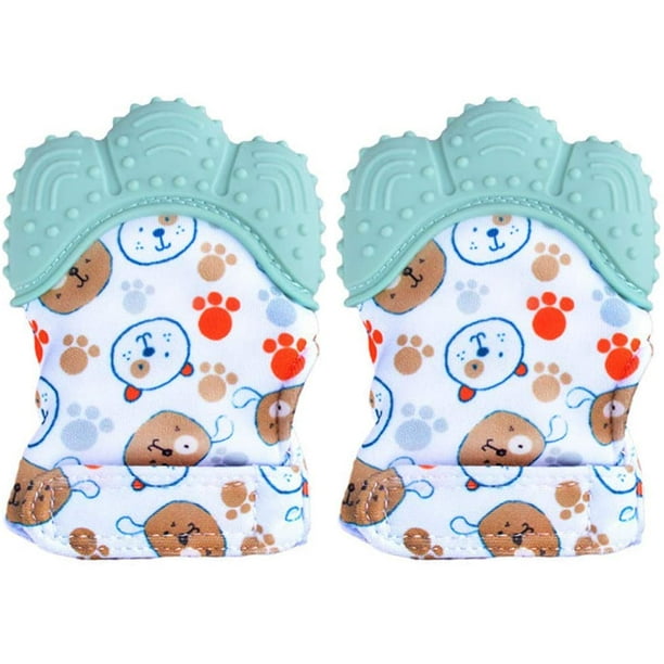 2 Pack Teething Mittens for Baby, Mitten Teether Toy, Infant Teething