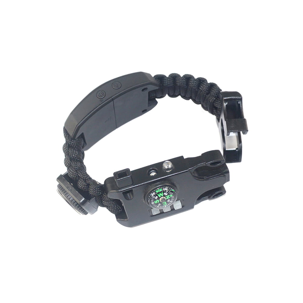 Waterproof Outdoor Paracord Survival Emergency Bracelet w/ Compass SOS LED Light