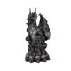 thumbnail image 1 of Escultura de estatua de dragón con esqueleto de hueso de resina, decoración posada sobre una estatua de animal. Negro, 1 of 9