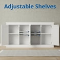 thumbnail image 4 of Cozy Castle Sideboard, Buffet Cabinet with Storage, Accent Cabinet with 4 Doors, Sideboard Buffet Storage Cabinet for Kitchen, Living Room, White, 4 of 9