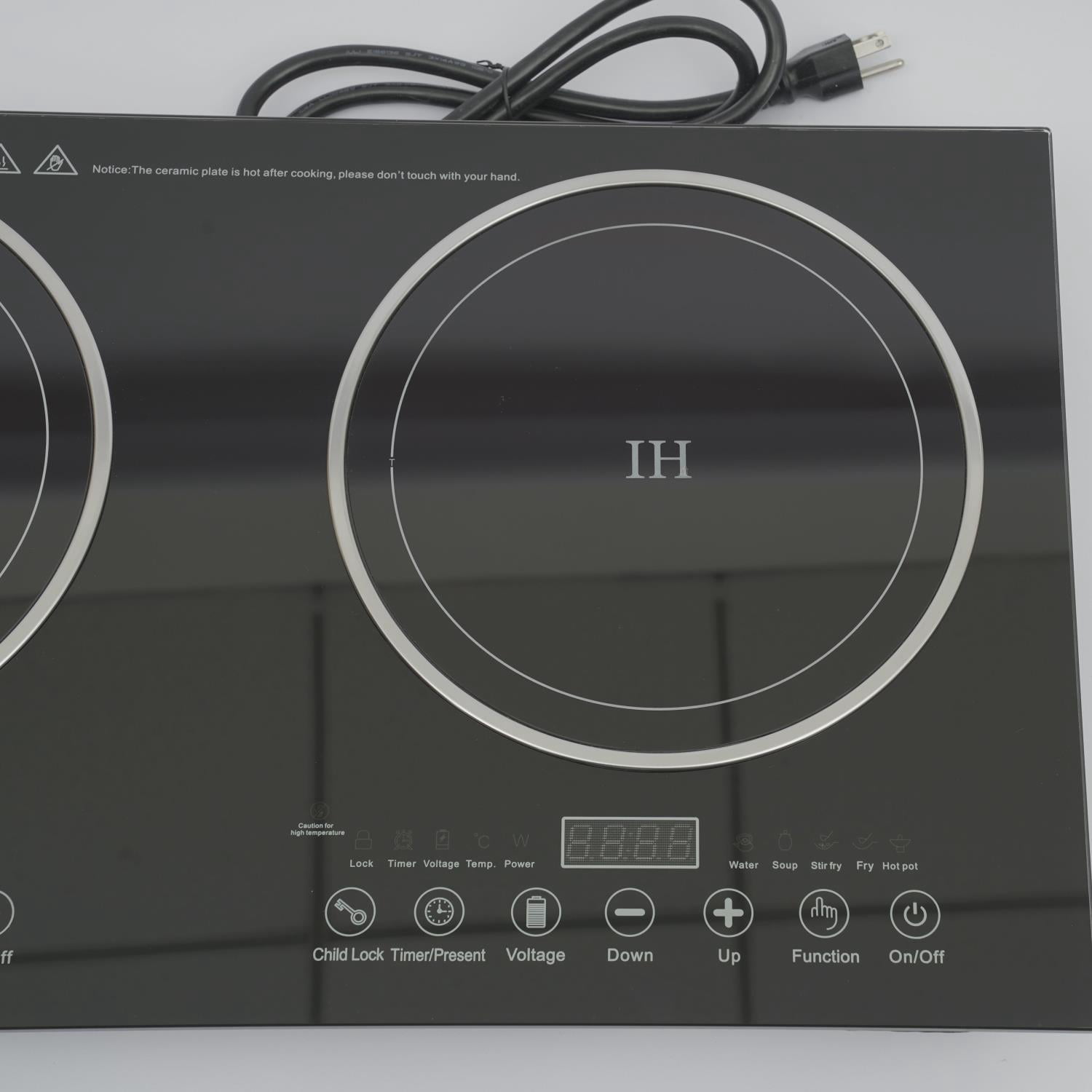 WUZSTAR Double Cooktop Cooker Electric Digital Touch Countertop Burners 110V