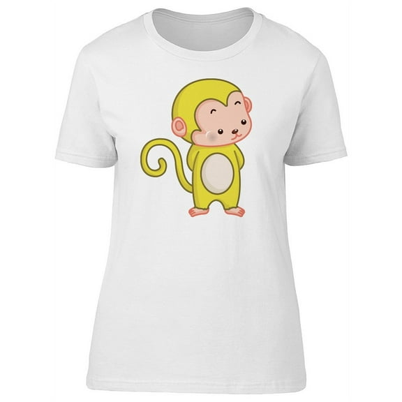 Cartoon Yellow Monkey Tee Women's -Image by Shutterstock