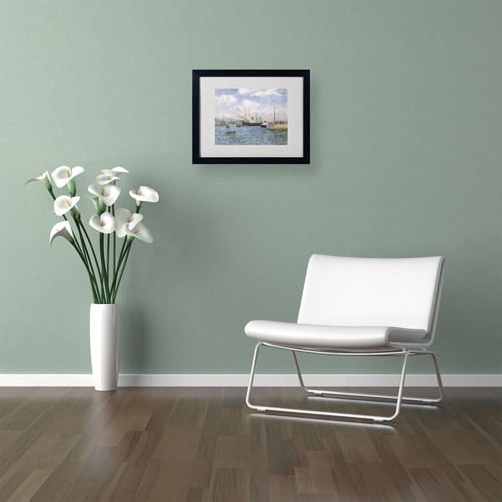 Trademark Fine Art "Departure from Havre 1905" Canvas Art by Maxime Maufra, Black Frame