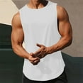 thumbnail image 2 of BXINGOHAI Men's Gym Tank Top Workout Muscle Sleeveless Shirts for Men Mesh Bodybuilding Fitness Training Athletic Lightweight White,S, 2 of 6