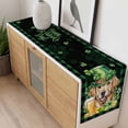 thumbnail image 4 of St Patricks Day Table Runner - 108 Inch Long, Kitchen Dining Table Runner Dresser Scarves, Watercolor Dogs Green Shamrock Plaid Farmhouse Decor for Coffee Tables Wedding Party Banquet, 4 of 8