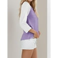 thumbnail image 5 of Weardear Women's 3/4 Sleeve Tops Casual Crew Neck Color Block Blouse (Women's）, 5 of 9