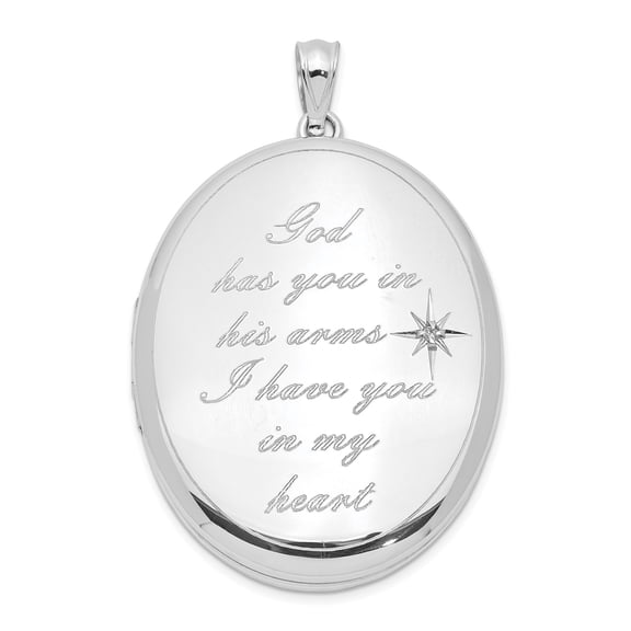 Sterling Silver Oval Locket Pendant for Women with Starburst Design, Christian Memorial Necklace, Spiritual Remembrance Jewelry for Sympathy and Faith