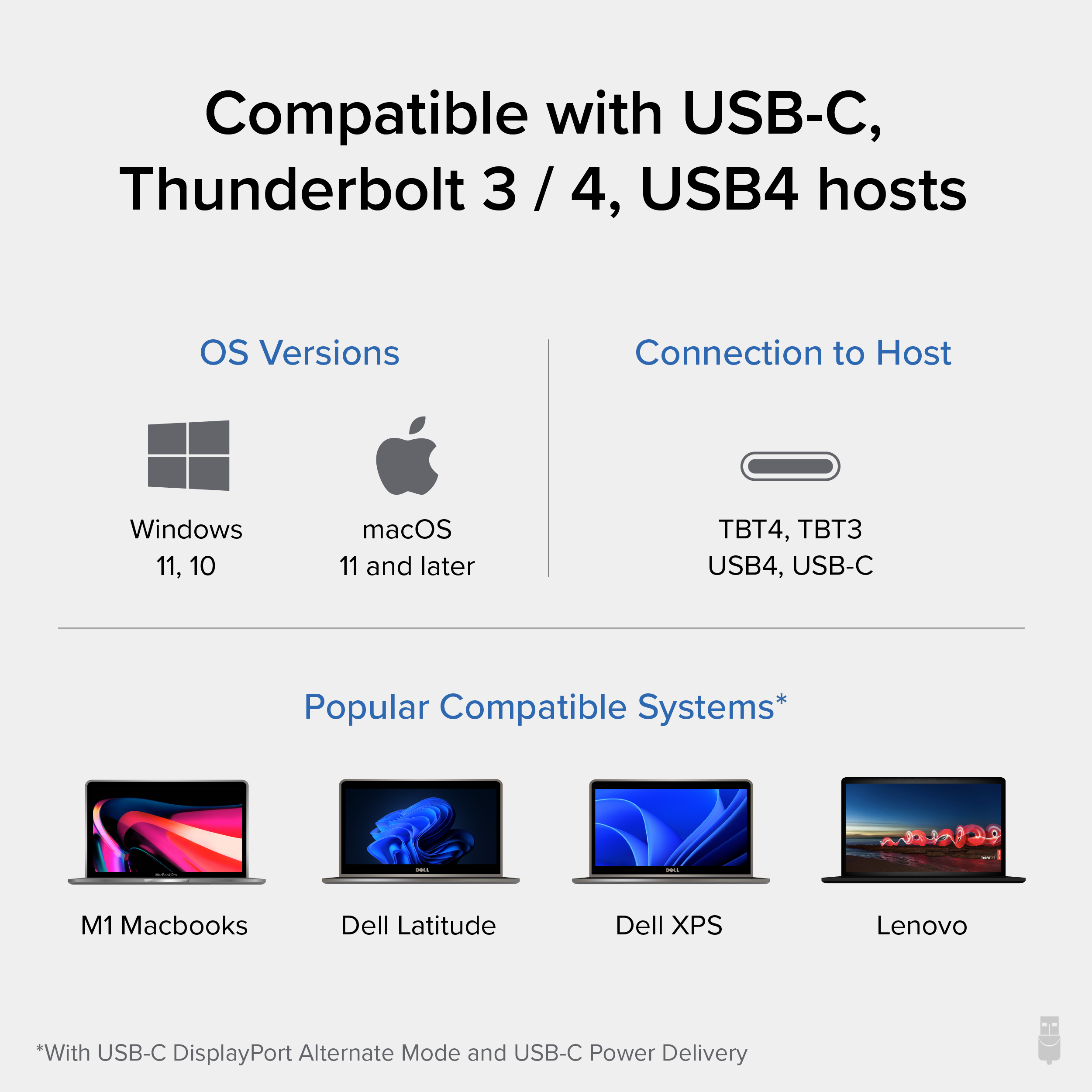 Plugable 4K USB C Docking Station Triple Monitor with 100W Power Delivery, USB C Dock for Thunderbolt 3/4, and USB-C Windows and Mac (3x HDMI and 3x DisplayPort, 1x USB-C, 4x USB 3.0, SD Card Reader) - image 4 of 7