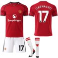 thumbnail image 1 of Manchester United Home Football Jersey 2025-2026, Garnacho No.17, Adult & Kids with Socks, 1 of 2