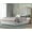 Light Grey, variant on Merluxy Queen Size Bed Frame and 61" Headboard, Upholstered Bed with Golden Plating Trim, Modern Platform Bed No Box Spring Needed, Black