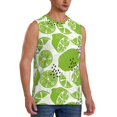 thumbnail image 2 of Pofeuu Green Various Lemons Print Men's Muscle T-Shirt, Sleeveless, Muscle Tank, Classic Muscle Tee Top For Men Casual Sleeveless Muscle T-Shirt Trendy Clothes-Large, 2 of 7