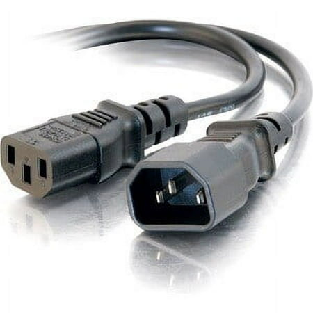 C2G 10ft Power Extension Cord - 18 AWG - IEC320C14 to IEC320C13 - Female - Male - 10ft - Black