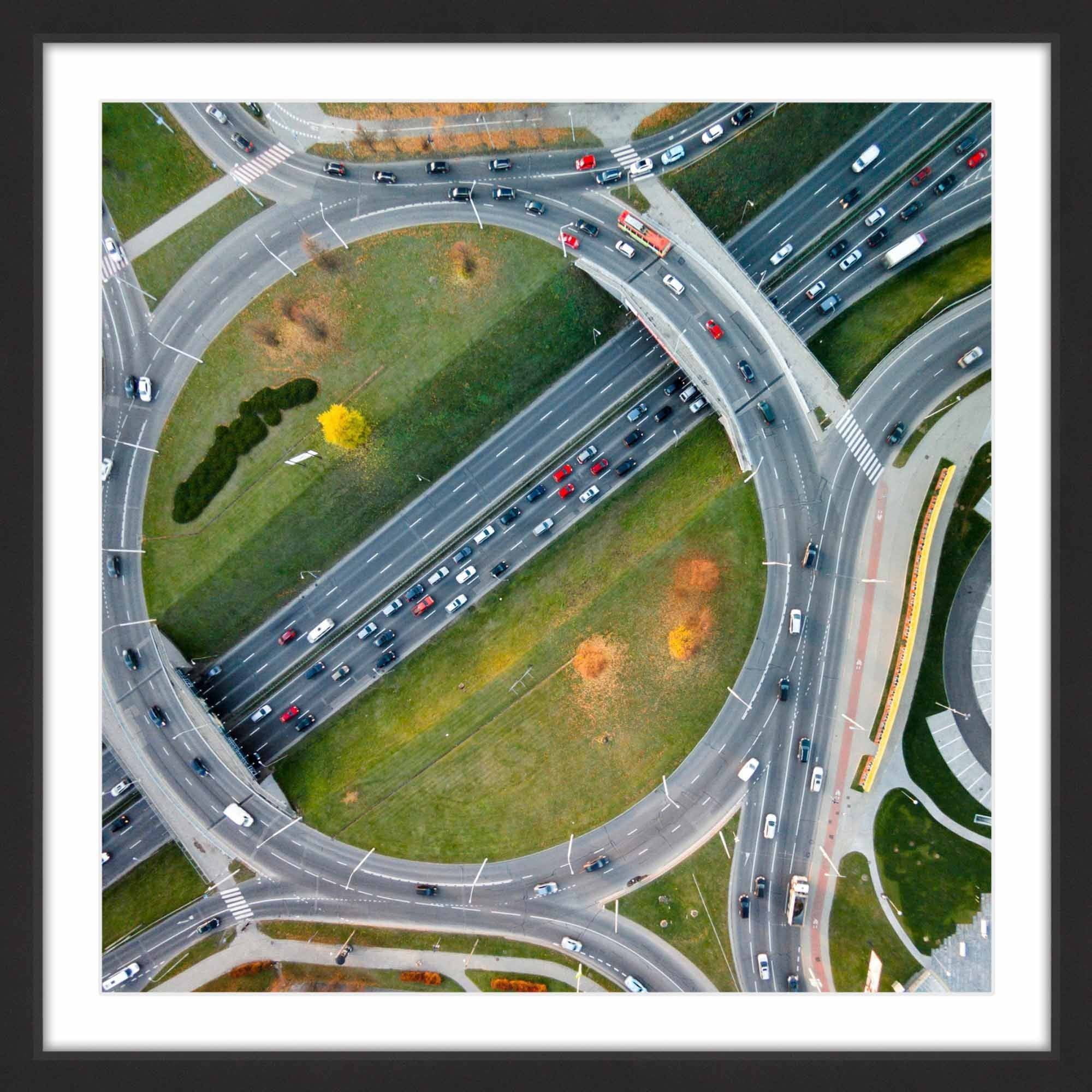 Marmont Hill "Traffic Circles" by Karolis Janulis Framed Painting Print