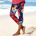 thumbnail image 3 of Stamzod Women's Yoga Capri Leggings Casual Fashion Printed Workout Leggings High Waisted Capris Vacation Outfits Red M, 3 of 6