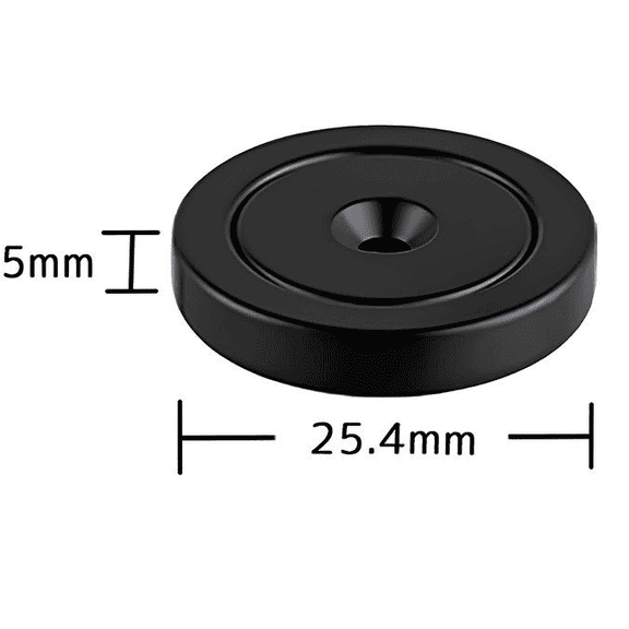 Epoxy Coated 1 x 0.2 inch Flat Base Neodymium Magnet Mounting Cup 35 lbs Screw Included