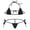Black, variant on Women Tie Side Triangle Cup Bikini Set 2 Piece Swimwear Lingerie for Beach or Poolside White Free Size
