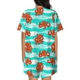thumbnail image 6 of Fotbe Octopuses Print Pajama Set for Women 2 Piece Loungewear Short Sleeve Tops and Shorts Set Soft Sleepwear-4X-Large, 6 of 7
