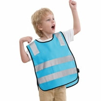 GOGO Kid Reflective Running Vest / Safety Vests With Elastic Waistband, Preschool Uniforms-Blue-CHILD
