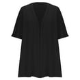 thumbnail image 3 of Samickarr Bolero Shrugs Cardigan for Women Open Front Middle Sleeve Casual Loose Solid Color Coats, 3 of 8
