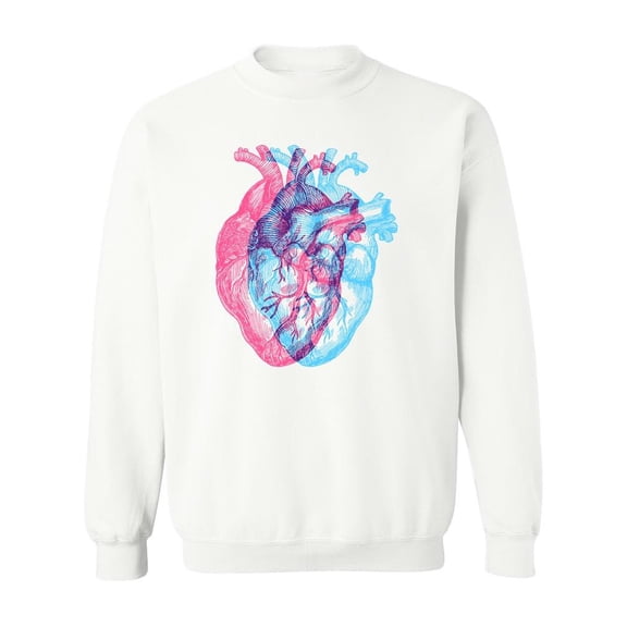 Anatomical Heart Red And Blue Sweatshirt Men -Image by Shutterstock, Male Large