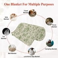 thumbnail image 6 of Sage Green Flowers Throw Blanket,Flannel Fleece Blanket with Striped Design for Couch,Rustic Pastoral Botanical Floral Leaf Soft Breathable All Season Plush Blankets for Sofa Office Car Seat 40"x60", 6 of 9