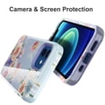 thumbnail image 4 of iPhone 12 Pro Max Case 6.7 Inch, Pretty Floral Case with Tempered Glass Screen Protector - Hard Plastic and Durable Silicone Back Cover Case Slim Lightweight Shockproof Protective Case (Pink Peony), 4 of 6