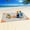 Gray+Orange, variant on LNGOOR Sand Free Beach Blanket Beach Mat Waterproof Sandproof Oversized 79" X 55" Lightweight Blanket for Travel Camping Hiking Music Festivals (Green+Gray)