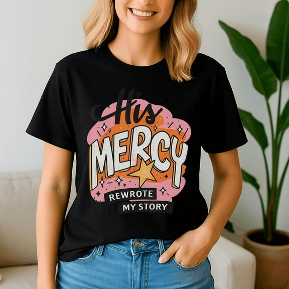 His Mercy Rewrote My Story Christian Faith Art Shirt, Thanksgiving Shirt,Turkey Tee, Holiday Gift, Happy Thanksgiving Tshirt, Turkey Day, Family Gobble ,Pumpkin Season