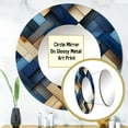 thumbnail image 3 of Designart "Striped Symmetry In Beige And Blue" Geometric Blue Large Round Mirror - Round Bedroom Mirror Wall Decor - Modern Round Printed Mirror - 36" x 36", 3 of 6