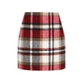 thumbnail image 4 of Seyurigaoka Women Juniors Bodycon Mini Skirt Classic Plaid Print High Waist Zip Up Wool Pencil Skirt for Teen Girls, 4 of 4