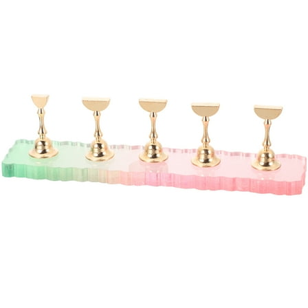 ELAYARD 1Set Acrylic Nail Display Stand Easy Attachment Nail Holder for Salon and Home Use