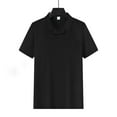 thumbnail image 5 of BXINGOHAI Knit Shirts for Men Button Down Short Sleeve Shirt Men's Waffle Knitted T-Shirt Summer Golf Tee Shirt with Pocket Black,L, 5 of 7