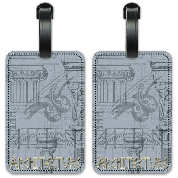 Architecture - Luggage ID Tags / Suitcase Identification Cards - Set of 2